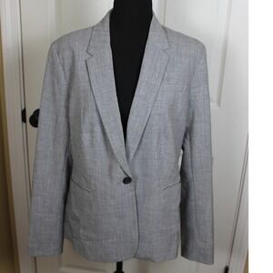 Banana Republic Womens Blazer Jacket Size 12 Gray Career Business‎ Casual
